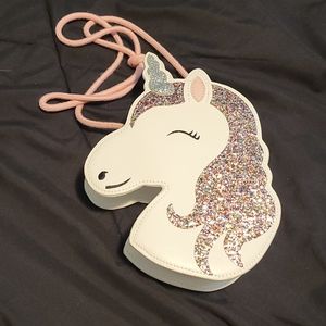 ' Glitter Unicorn Crossbody Bag - White